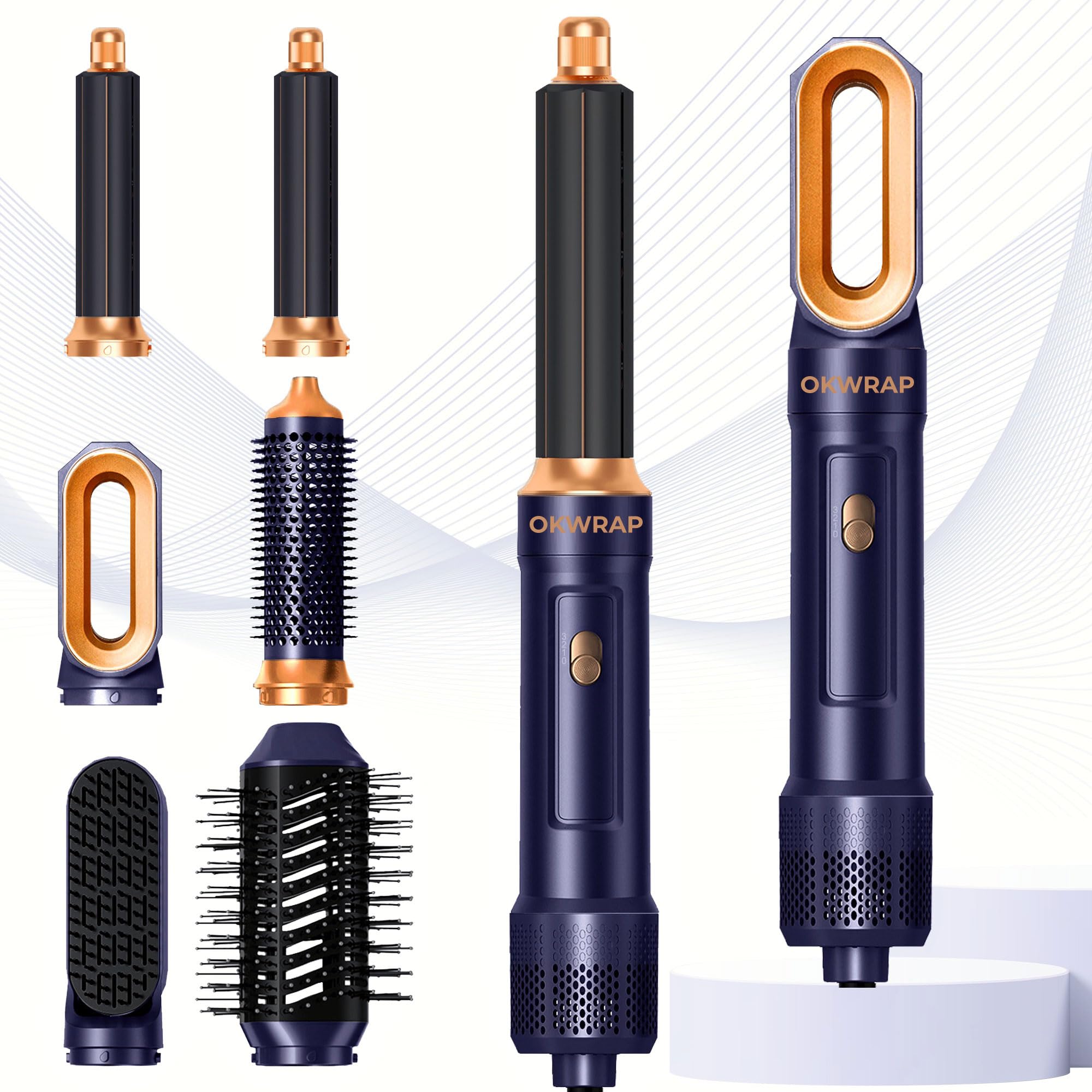 Amazon.com : 6 in ONE Blow Dryer Brush, Curling Wand Hair Styling