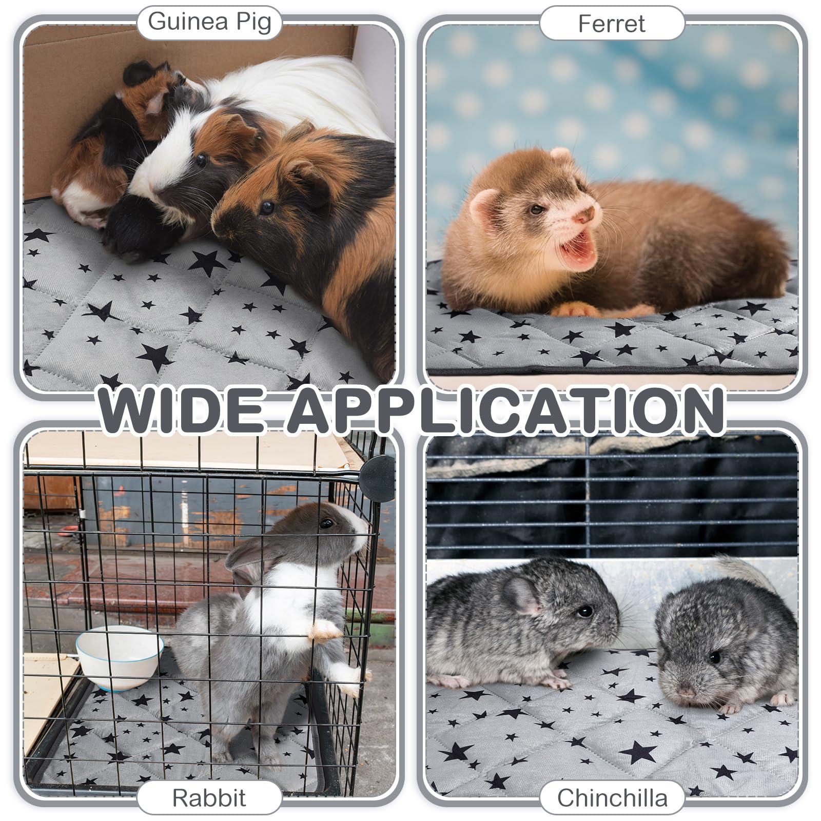 Namalu 4 Cama para Gatos Autocalentable Alfombra para Gatos Autocalentable con Estampado de Estrellas Cojín Suave para Perros Alfombra para Mascotas Antideslizante y Lavable (Rectángulo, 45 x 60 cm)