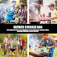 Vista 7 de DOITOOL Bolsa de almacenamiento para palos de barbacoa, bolsa impermeable para herramientas de barbacoa, bolsa de almacenamiento de brochetas, bolsa