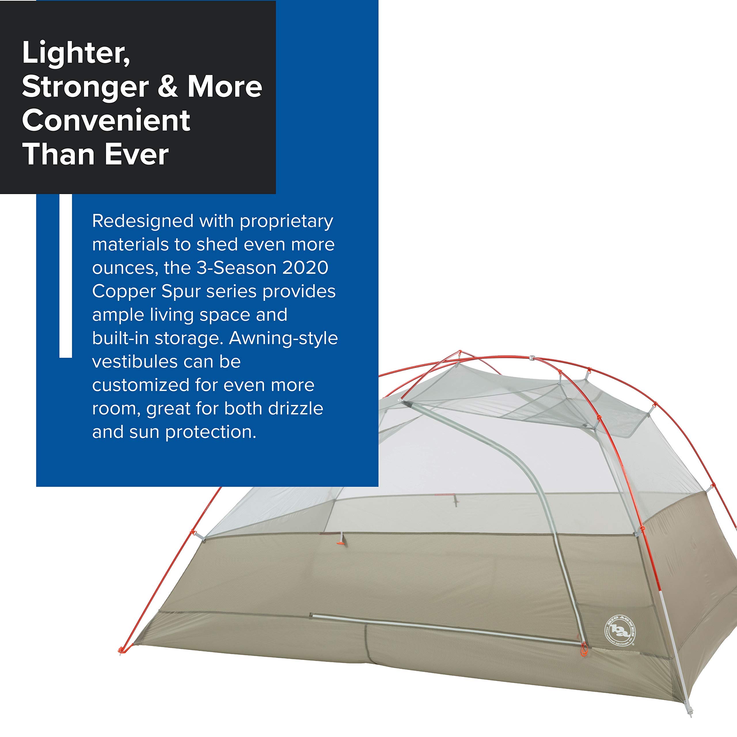 BIG AGNES Unisex's Copper Spur Tent, Orange, 4 Person