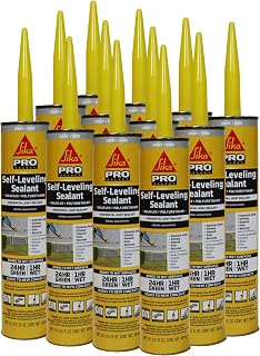 SIKA Sikaflex Self-Leveling Sealant, 12-Pack, 10.1 Oz, Gray – Easy Application, Quick-Curing, Waterproof & Weather-Resistant, Ideal for Driveways, Garages, Sidewalks, and Concrete Joints