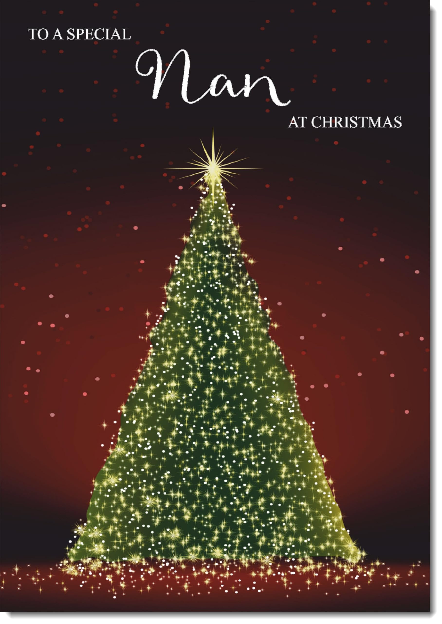 doodlecards Nan Christmas Card Green Christmas Tree Large A4 Size Christmas Card for Nan with Plain Envelope — image 1