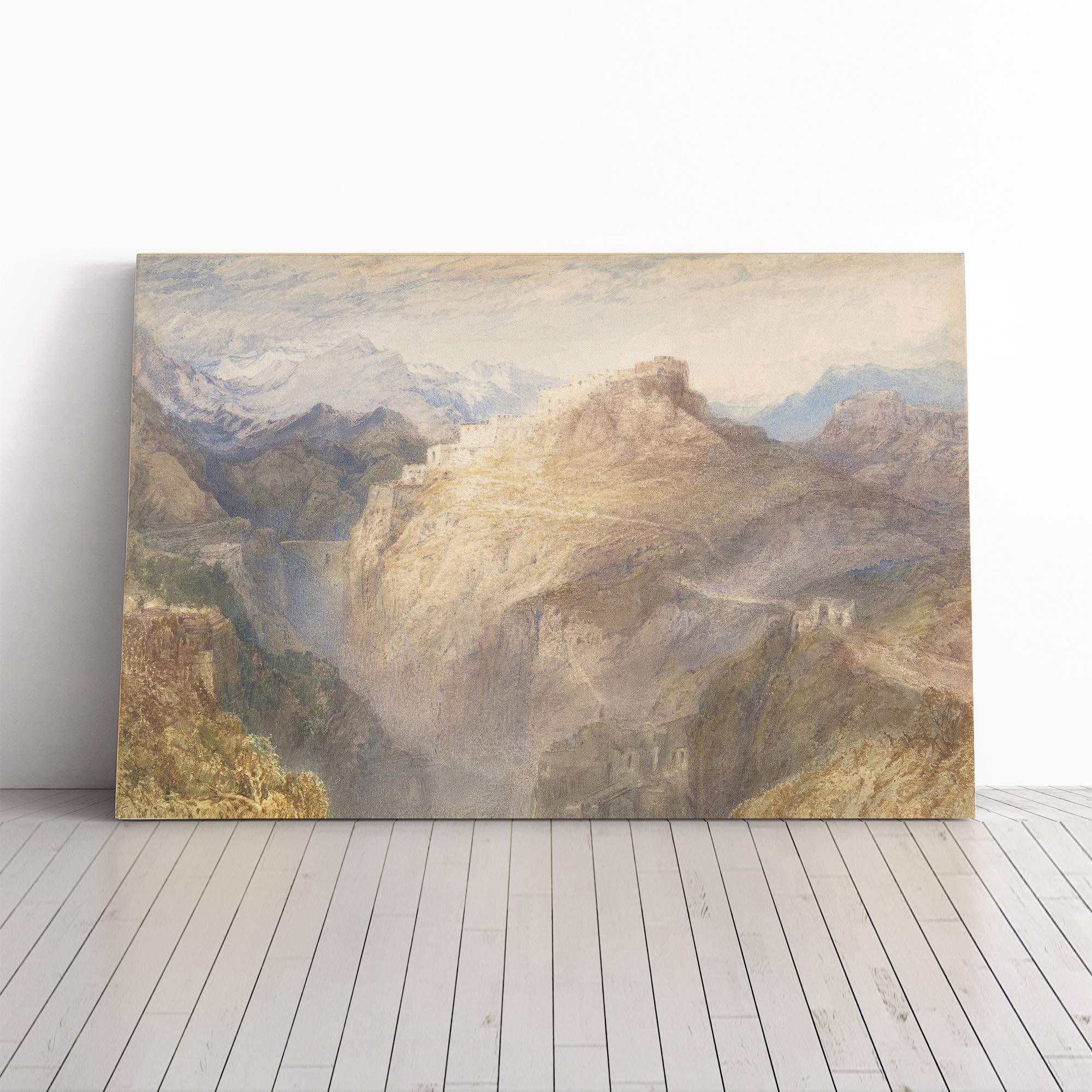 J.M.W (Joseph Mallord William Turner) Fort Canvas Print | Gallery Wrapped 30mm Frame Wall Art | 30x20 inches | Ready to Hang | Modern Picture | Living Room Bedroom Lounge Office