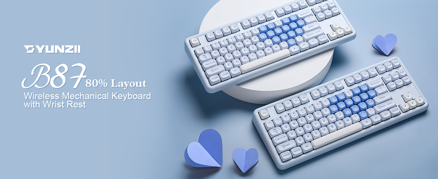 Amazon.com: YUNZII B87 Wireless Mechanical Keyboard,QMK/VIA