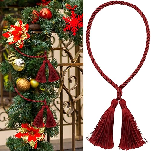 Zhengmy 15 Pcs 24 Inch Christmas Garland Ties with Tassels