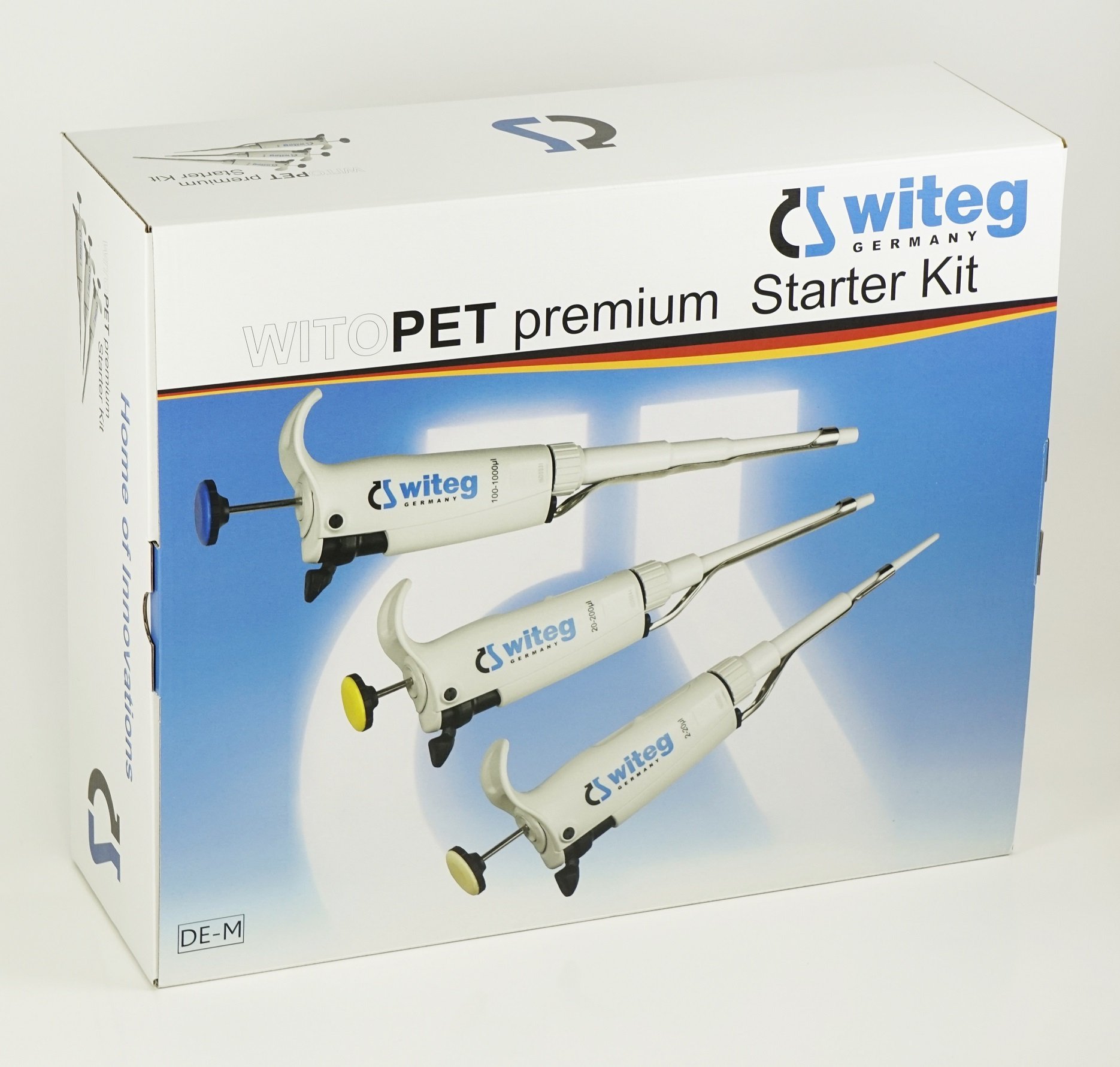 Mikroliterpipette WITOPET premium Starter Kit, ergonomisches Design - optimales Gewicht - geringer Kraftaufwand