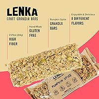 Vista 52 de Lenka Bars - Omega Snack Bars, Gluten Free, High Fiber, Kosher, Wholesome, No Artificial Flavors, Individually Wrapped - 12 Pack