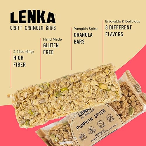 Miniatura 16 de Lenka Barras – Barras de aperitivos de nueces y bayas, sin gluten, altas en fibra, kosher, saludables, sin sabores artificiales, envueltas
