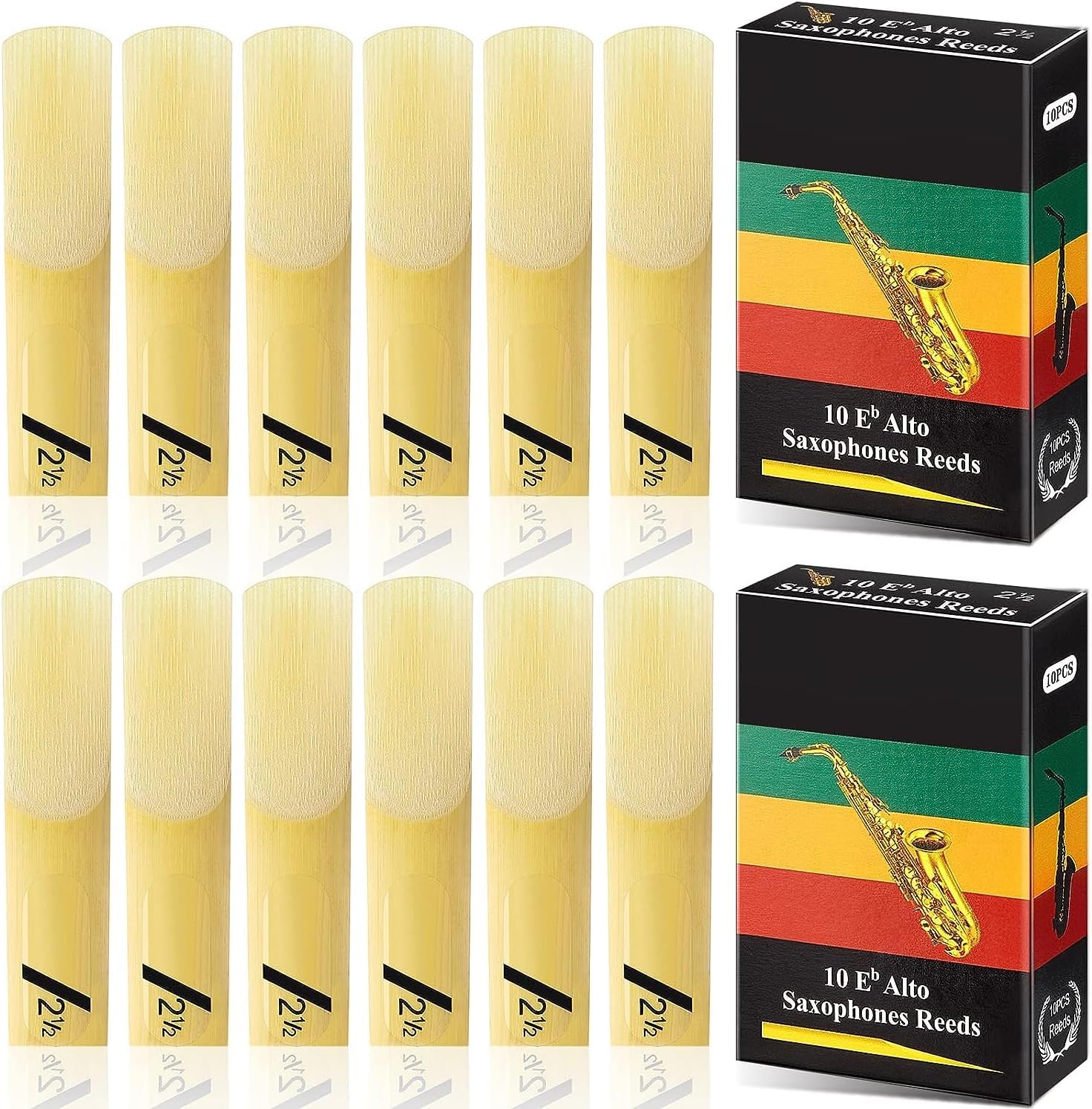 Saxophone Reeds Strength 2.5 Reeds (10pcs) | (Pack of 1)