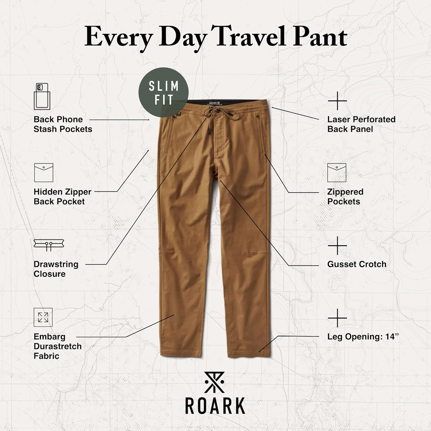 Roark Layover Traveler Pants - Men's Lightweight, Breathable Travel Pants for Men on Plane, Ideal for Hiking & Everyday Wear - Image 3