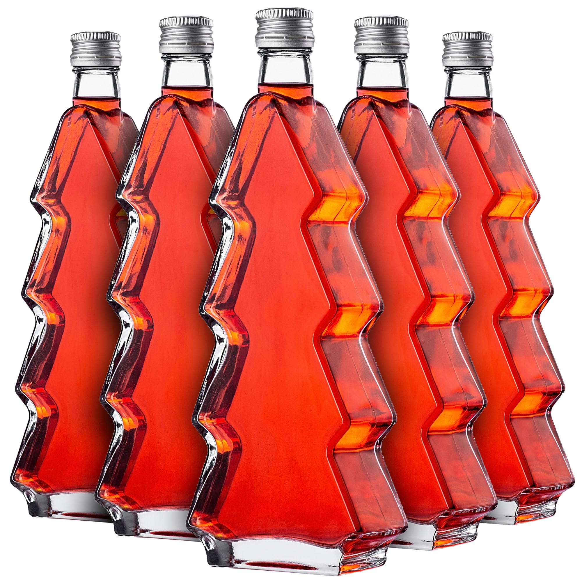 KADAX 5er Set Glasflaschen 500ml mit Schraubverschluss – Leere Flaschen zum Befüllen für Saft, Likör, Öl, Essig & Sirup, Refillable Glass Bottles