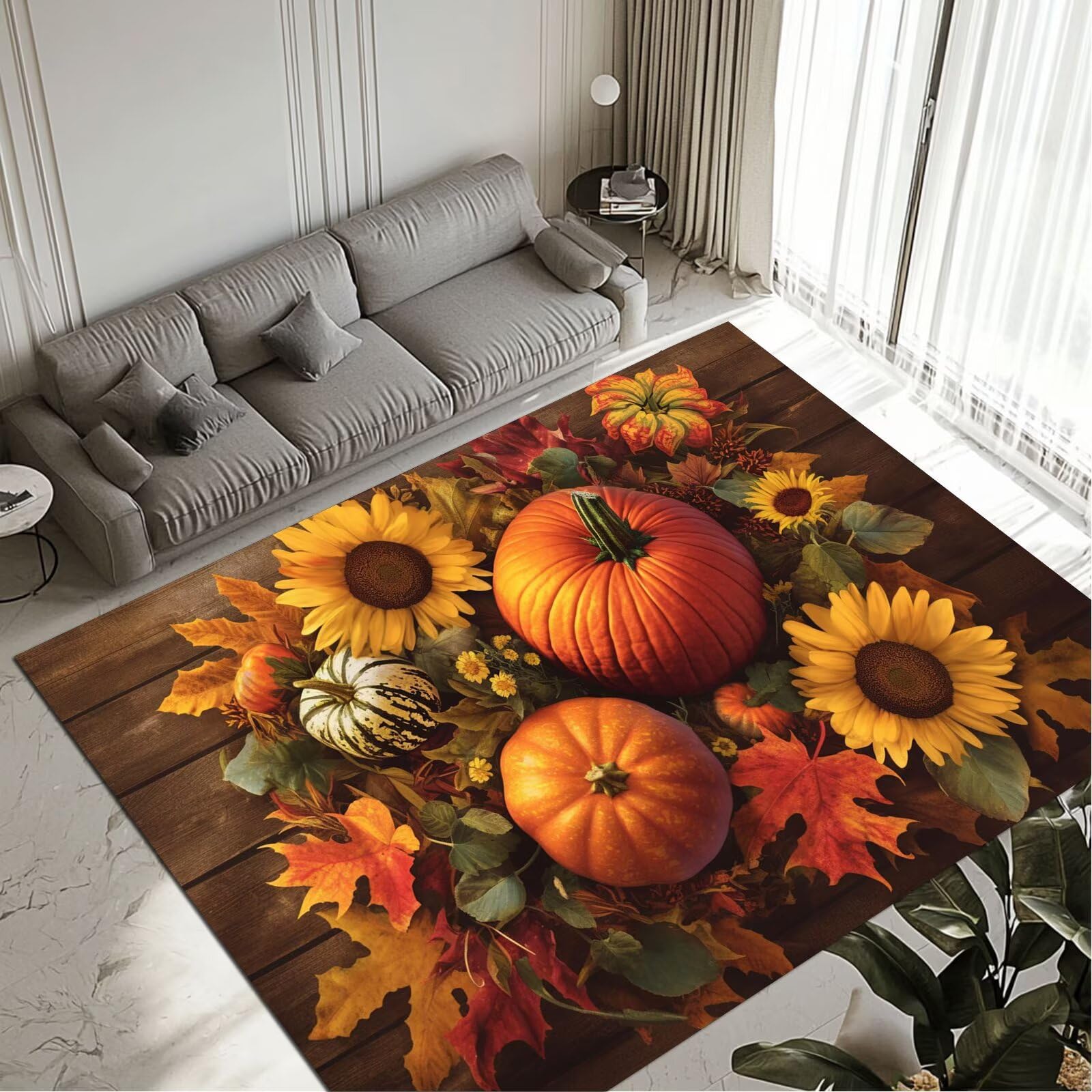 Tapis Pumpkins petit tapis salon et cuisine étanche pour un intérieur propre