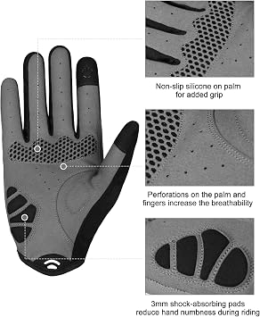 INBIKE Cycling Gloves Men Women Touchscreen Padded Mountain Bike Gloves