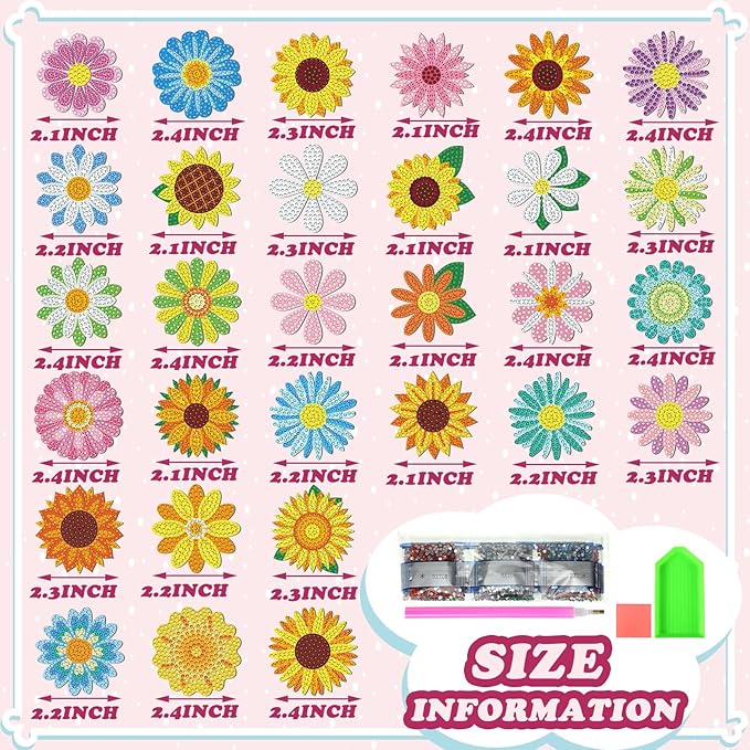 Copkim 30 Imanes de Arte de Diamante para Refrigerador Decoración miniatura 4