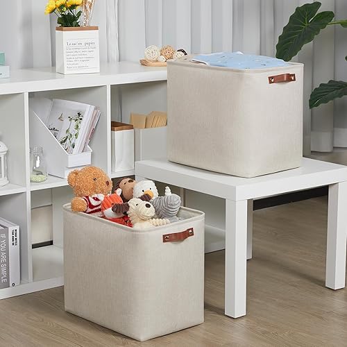 Vista 41 de DULLEMELO Canastas de almacenamiento pequeñas de 15 x 6 x 5.5 pulgadas, contenedores de almacenamiento de tela para tanque de inodoro