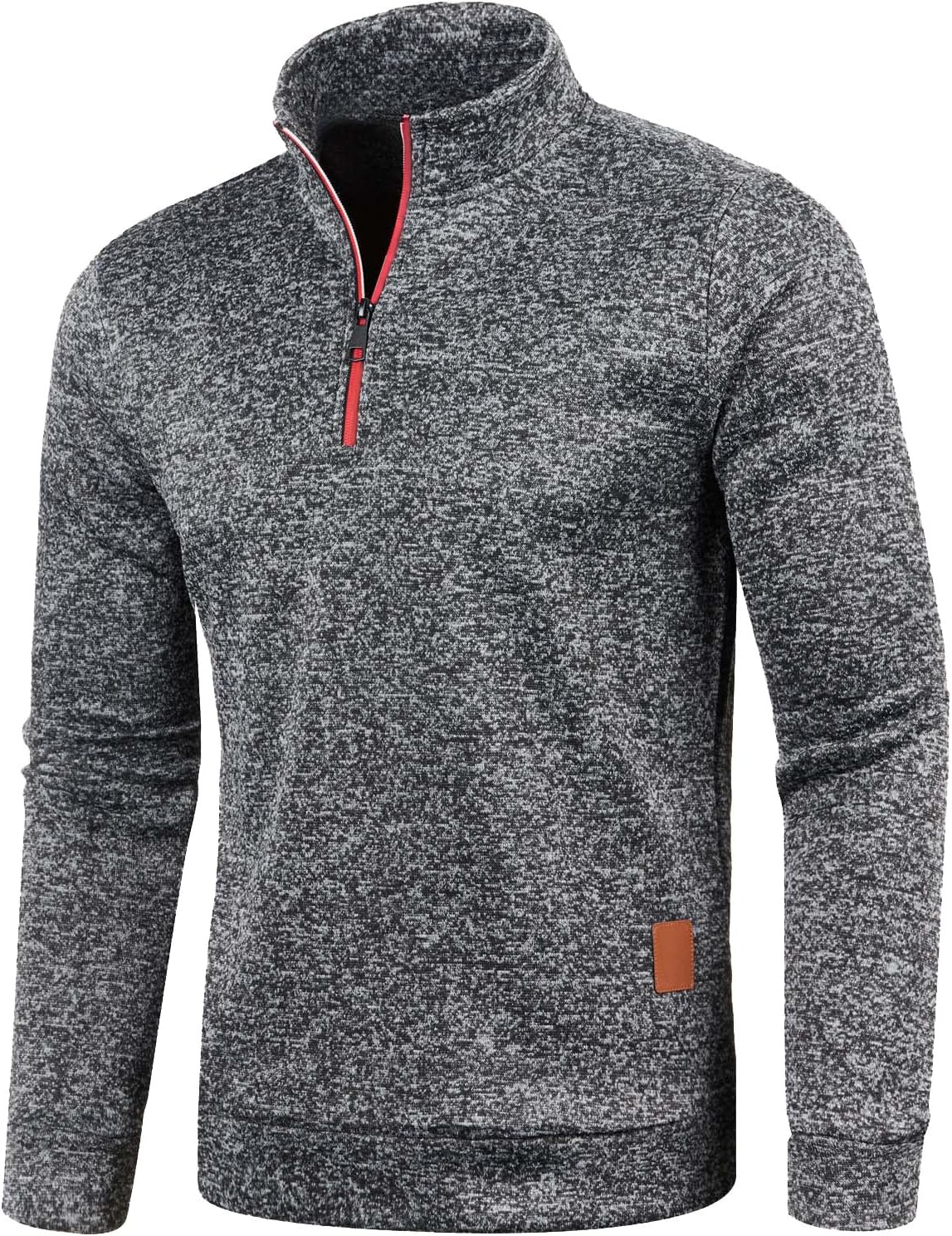 Zip Hoodie Men's Up Hoodies Fleece for Men UK Waterproof Mens Sweatshirts Lined Relaxed Fit Quarter Jumpers Black Jacket Ribbed Cuffs Thick Tactical Clothes