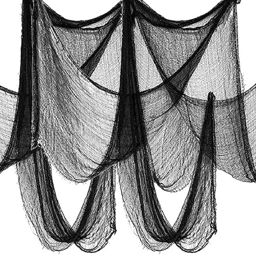 6 Pack Halloween Black Creepy Cloth - Halloween Decorations Clearance - 30X72 Inch Spooky Fabric Cloth for Haunted House - Creepy and Spooky Halloween Decorations for Party Outdoor Or Indoor