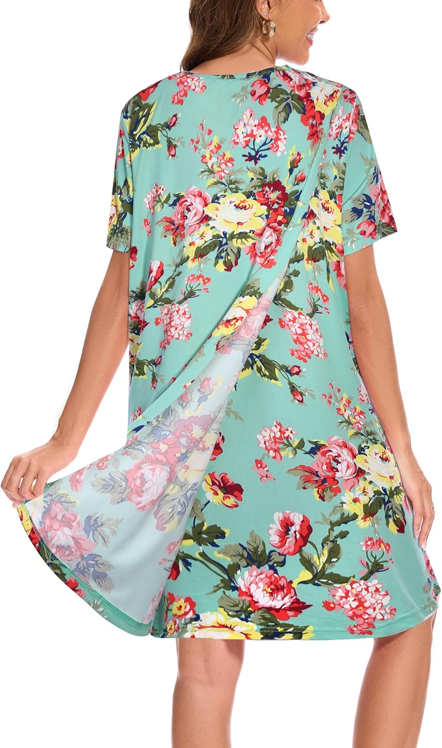 AVIIER Hospital Gowns for Women Open Back Adaptive Clothing Nightgowns Post Shoulder Surgery Dress - Image 2