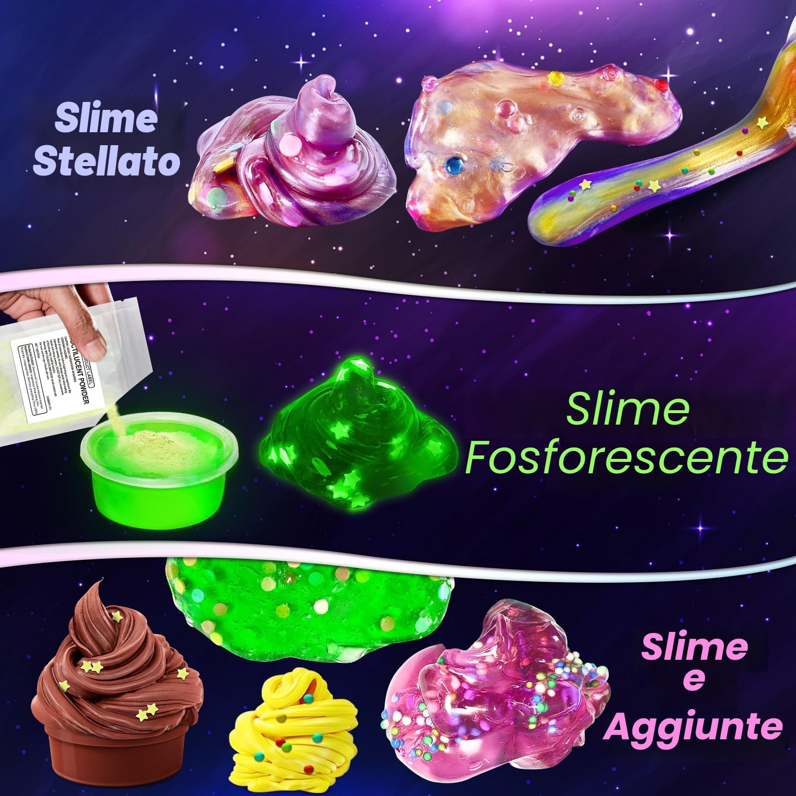 Galaxy DIY Slime Kit per Bambini 6-12, Laboratorio Creativo con Accessori - Giochi per Ragazze e Bambine