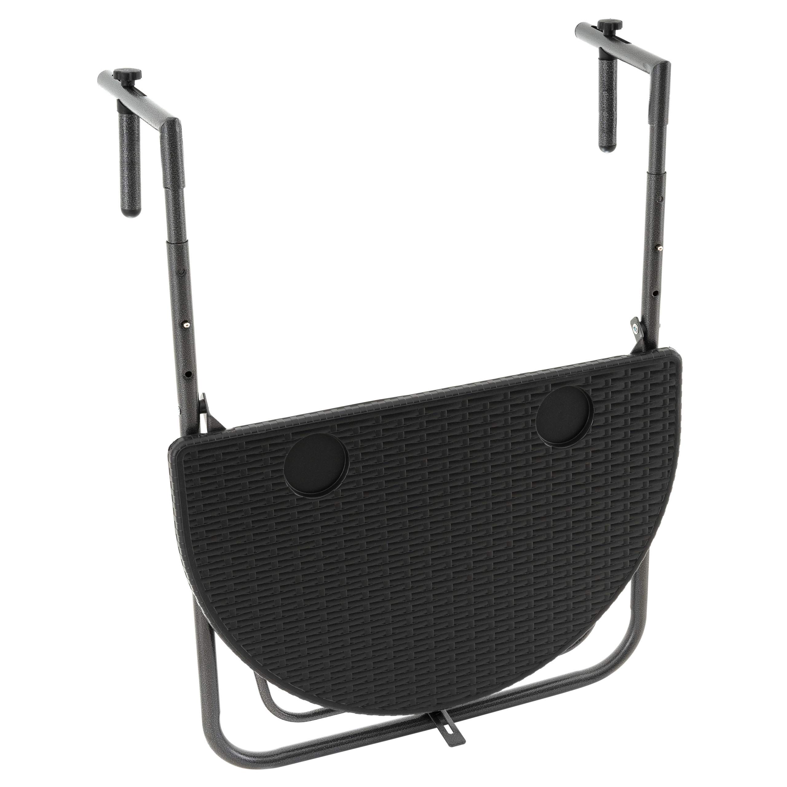 Nexos Trading Balkonhängetisch Balkontisch Wandklapptisch Hängetisch stabil klappbar 59,5 x 40 cm Farbe wählbar (Schwarz)