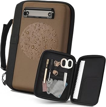 Resurhang Rain Tactical Clipboard Case with Storage, Waterproof Field Writing Board, EVA Hard Surface, Pen Loops & Notebook Pockets, 6.6 x 9.3 Inch Organizer for Construction, Military & Outdoor