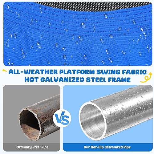 Miniatura 6 de Trekassy Columpio de árbol de plataforma Skycurve de 700 libras y 60 pulgadas para niños y adultos, resistente al desgaste con 2 correas para colgar