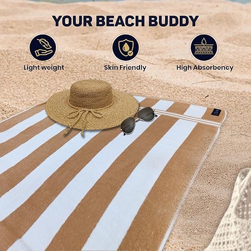 Miniatura 3 de Organix ICON Collection - Juego de 4 toallas de playa de alta calidad, (35 x 70 pulgadas), 100% algodón hilado en anillo de 500 GSM, ligeras y