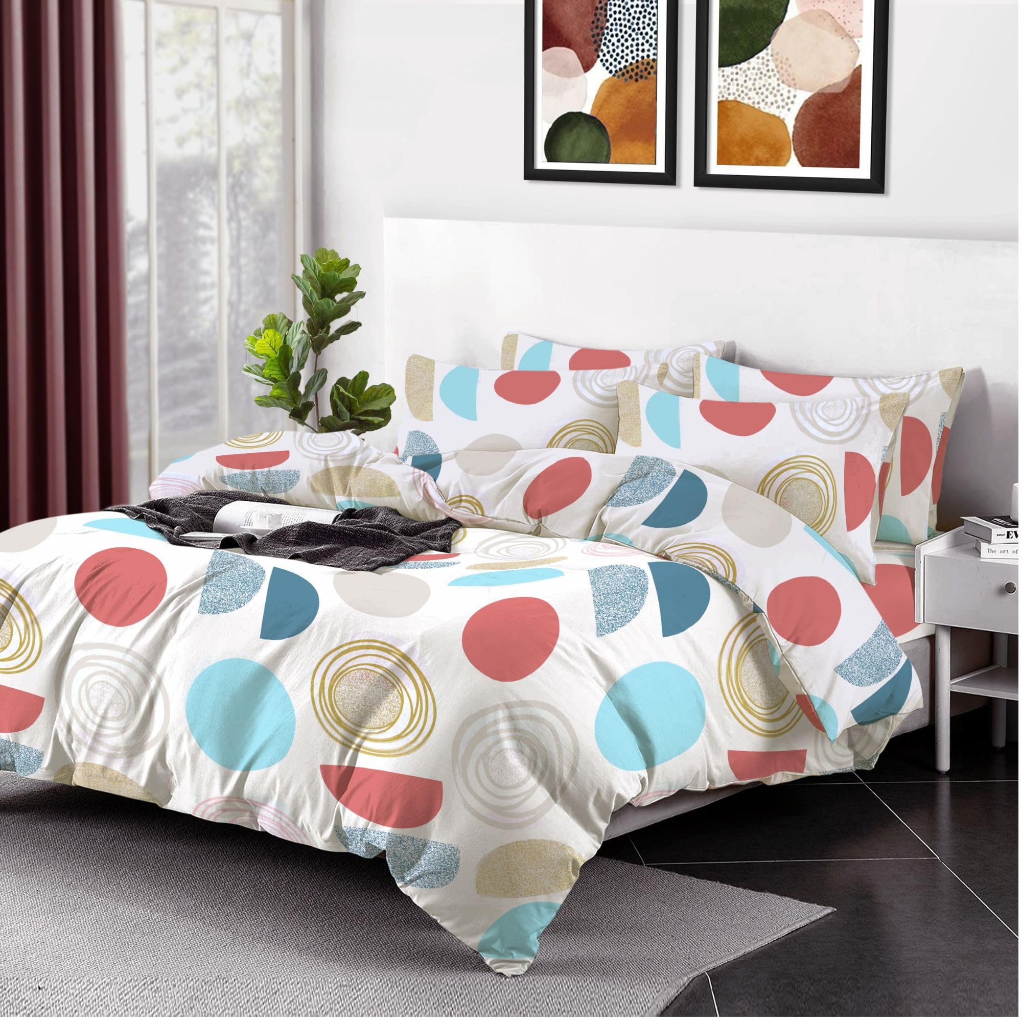 Shadow Sleep 3PCS King Size Duvet Cover Set Print 100% Egyptian Cotton 400 Thread Count Floral Printed Luxury Soft Bedding Breathable Hotel Quality Quilt Cover – 240x220cm — image 1