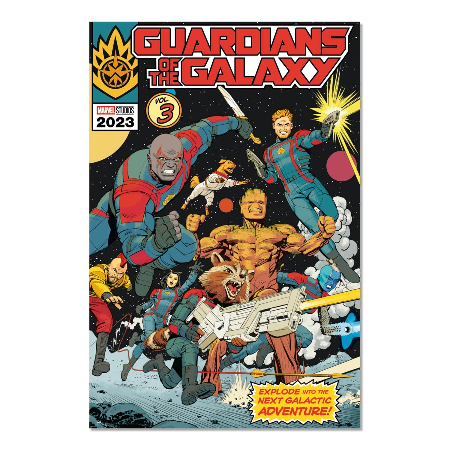 Grupo Erik Marvel Guardians of the Galaxy Vol 3 Explode Poster - 36 x 24 in