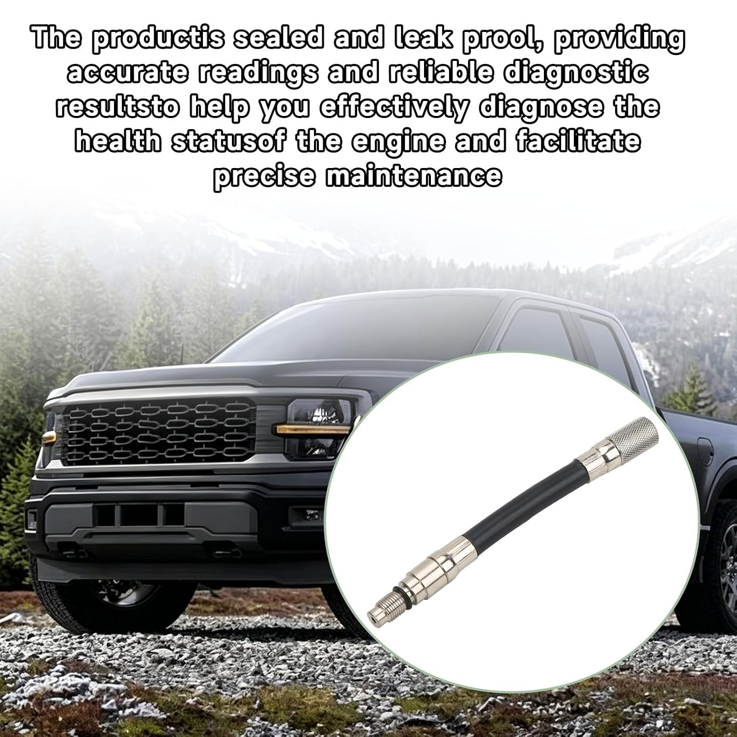 12mm Compression Tester Adapter 5608 for Ford 4.6L 5.4L 6.8L 3-Valve Engines 2008+ Triton Spark Plug Thread Adapter Automotive Engine Compression Test Tool