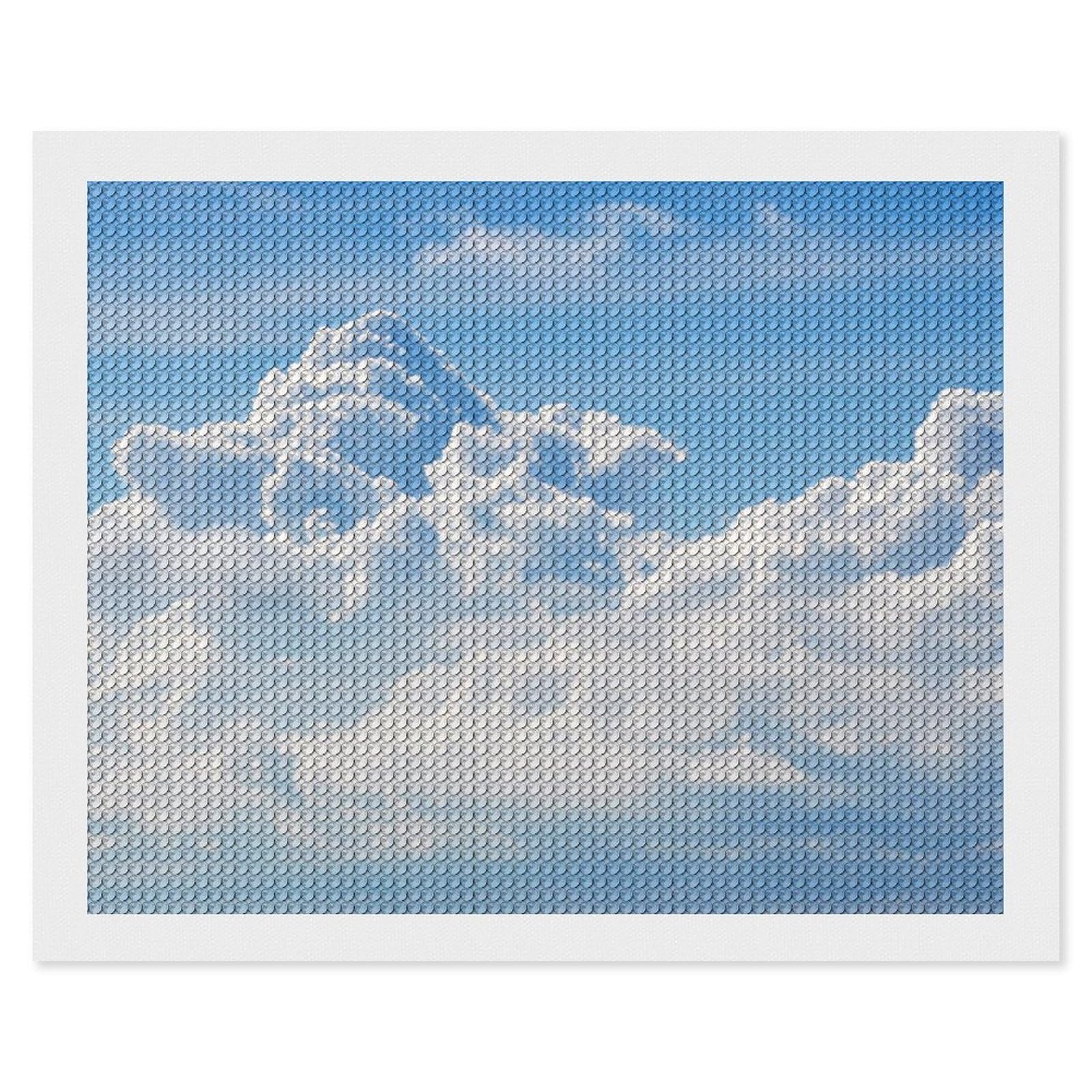 Amazon | ダイヤモンドアート キット 空に大きな白い雲 ダイアモンド