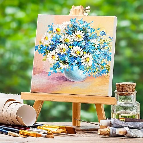 Miniatura 8 de GIFZES Caballete de madera, caballete portátil para niños, caballete de exhibición de trípode de madera de 9.4 pulgadas, soporte de trípode de