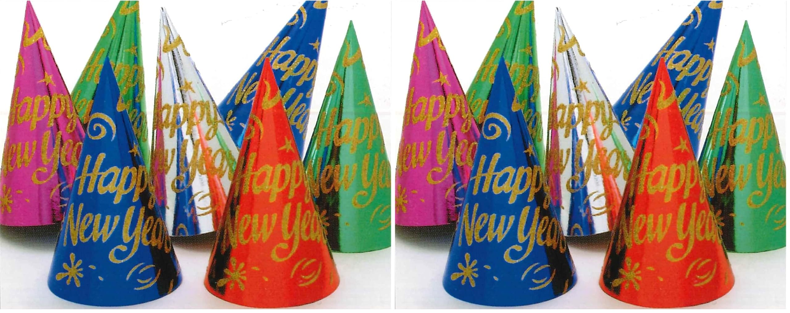 Party Magic Foil Glittered Hats Multicolour 9in 6pcs Per Pk