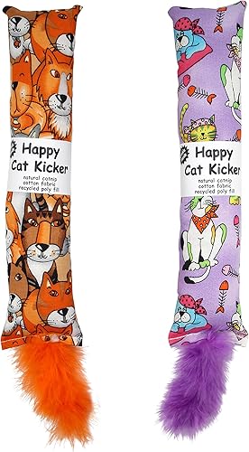 Miniatura 7 de Paquete de 2 Juguetes Naturales Interactivos de Hierba Gatera para Patear Gatos, Juguete para Masticar Resistente a Mordidas, Accesorios para Gatos