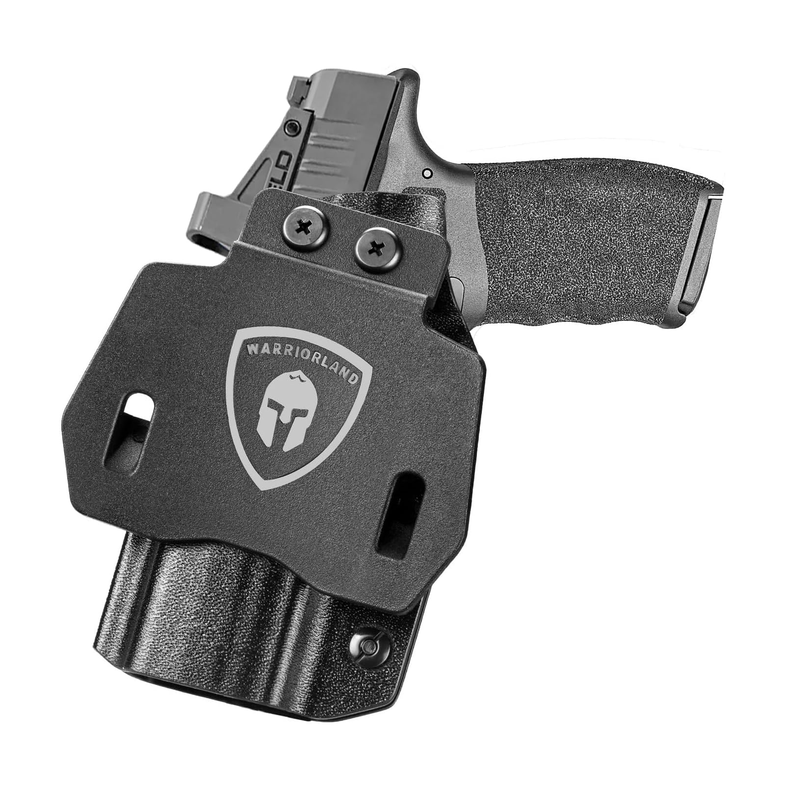 WARRIORLAND OWB Kydex Holster with Optic Cut, Select Fit for Glock 17/19/19X/ 43/43X MOS, No Rail 1911, Hellcat/Hellcat Pro, Taurus G2C/G3C, Shield Plus/EZ, P320/P365/P226 &More, 1.75" Paddle Holster