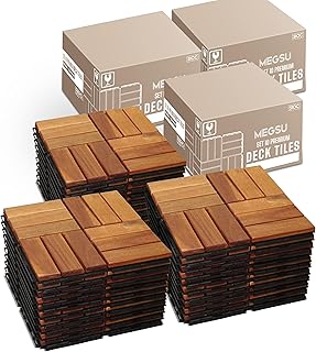 Acacia Wood Interlocking Deck Tiles