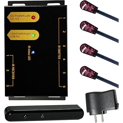 IR Repeater Kit, ir Repeater System,IR Remote Control Extender | Supports up to 100 feet, Dual Sensors Receiver
