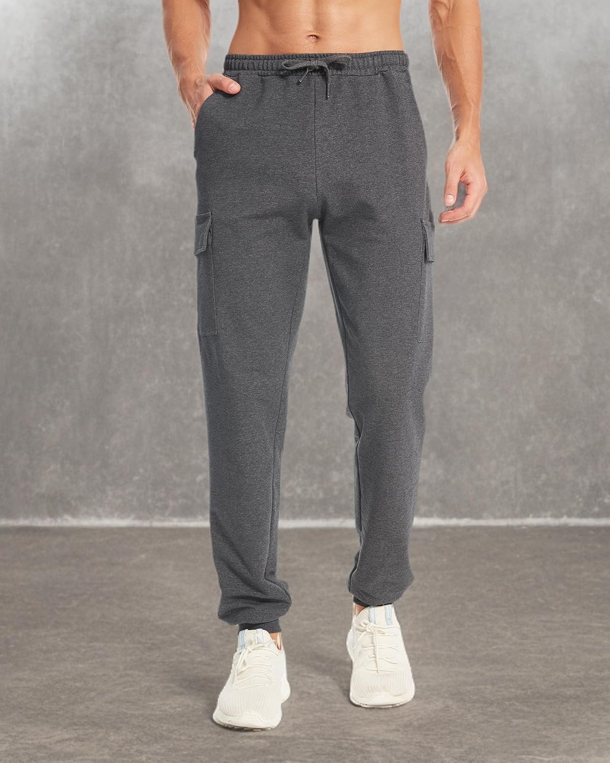 34/36 Inseam Sweatpants for Tall Men Extra Long Joggers Workout Pants with Zipper Pockets - Image 8