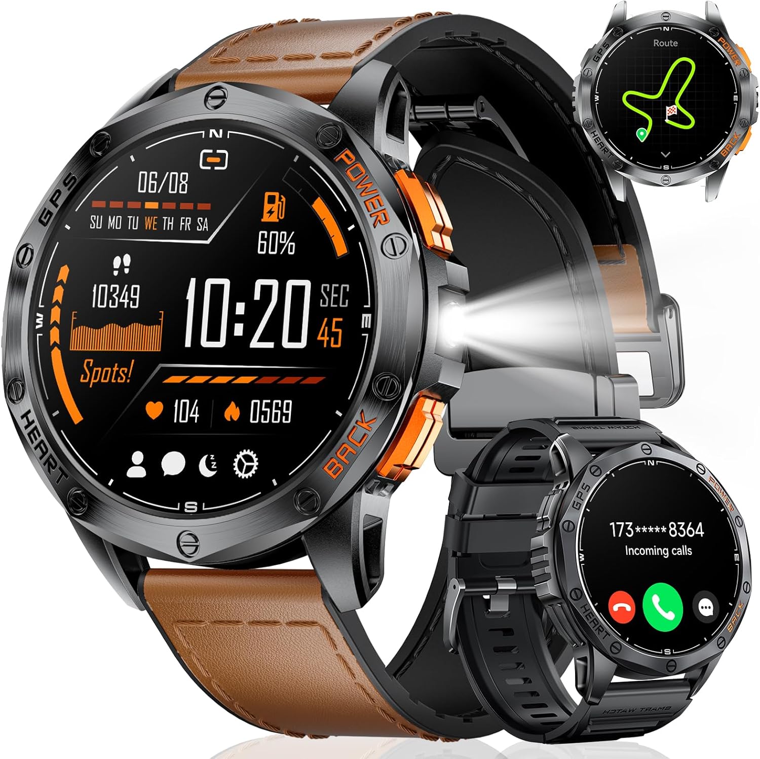 GPS Smart Watch for Men with Call-1.43” AMOLED Display,Fitness Watch with 70+ Sport Modes/Health Mo… GPS Smart Watch for Men with Call-1.43” AMOLED Display,Fitness Watch with 70+ Sport Modes/Health Mo…