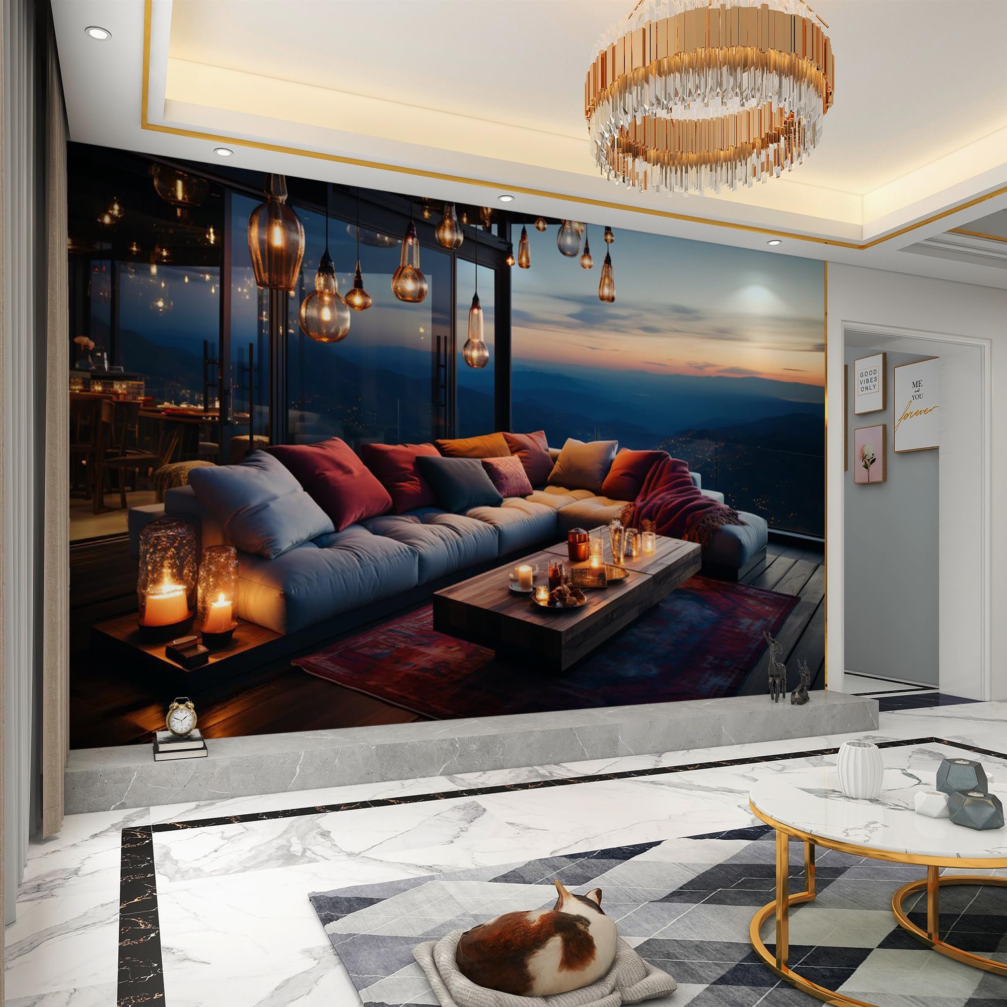 Carta da parati effetto 3D Paesaggio Naturale 400 x 280 cm Murale Non Tessuto Soggiorno Moderno Fotomurale Stampa HD Moderna Poster Per Soggiorno E Camera Da Letto Design 2M1055