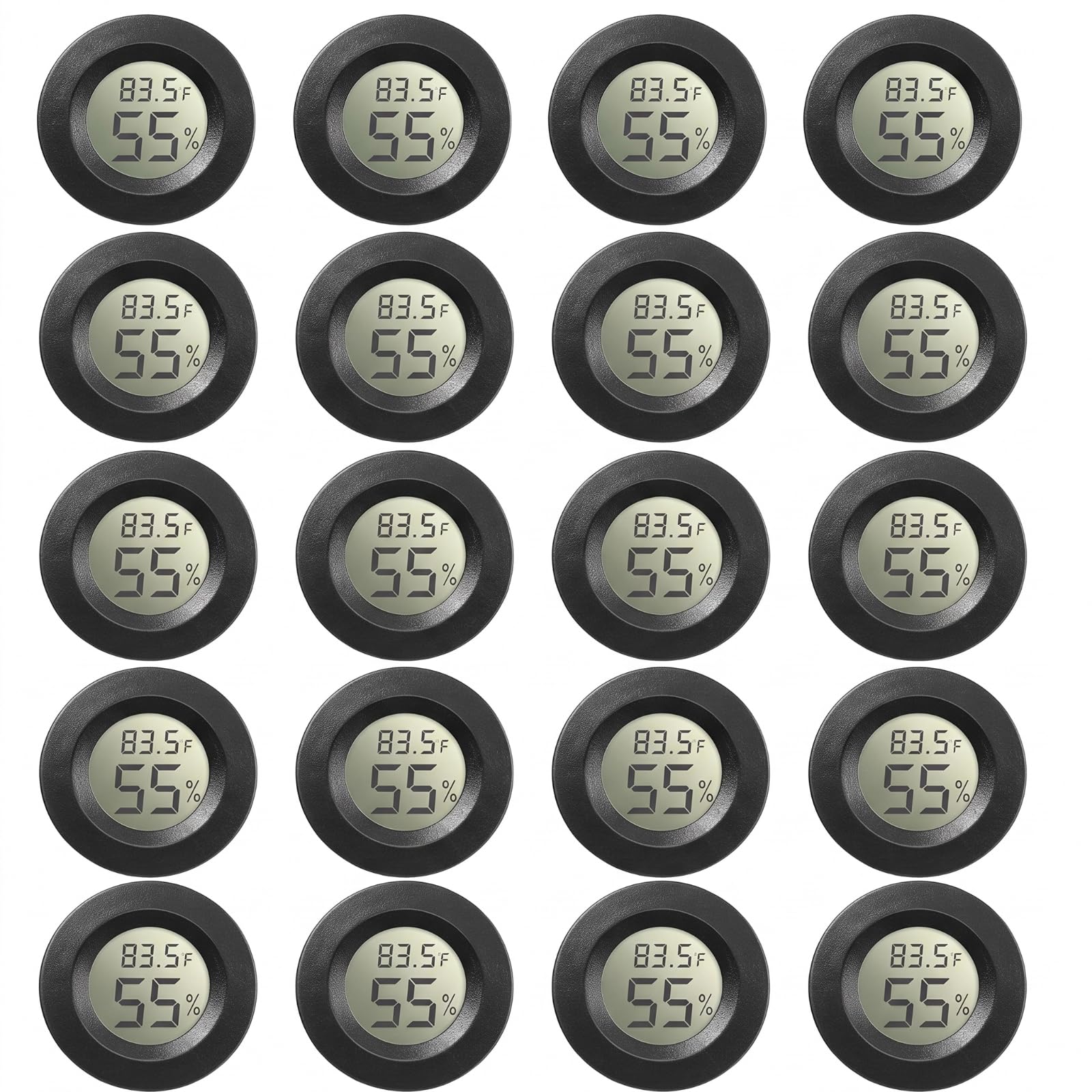 Weewooday 20 mini higrómetros termómetro digital LCD monitor interior/exterior medidor de humedad de la habitación medidor de temperatura para invernadero, jardín, reptiles, incubadora, sótano, ℉/℃