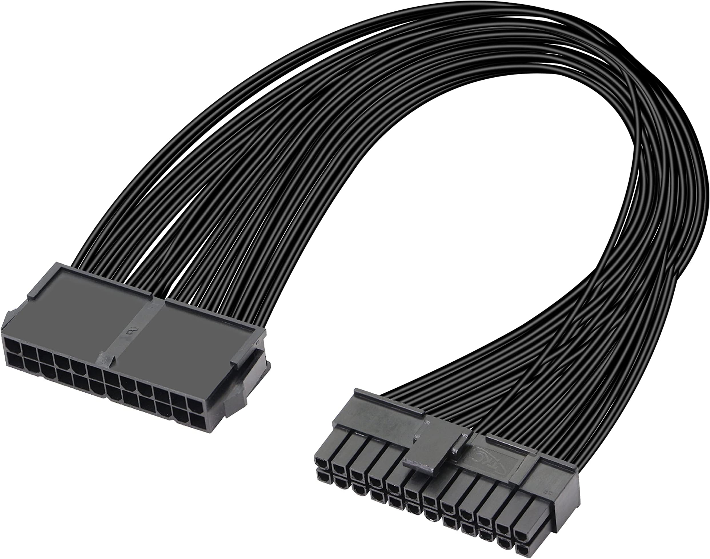 GELRHONR 24Pin PSU Extension Cable,Motherboard ATX PSU 24 Pin (20+4) Male to Female Extension Cable-1Ft