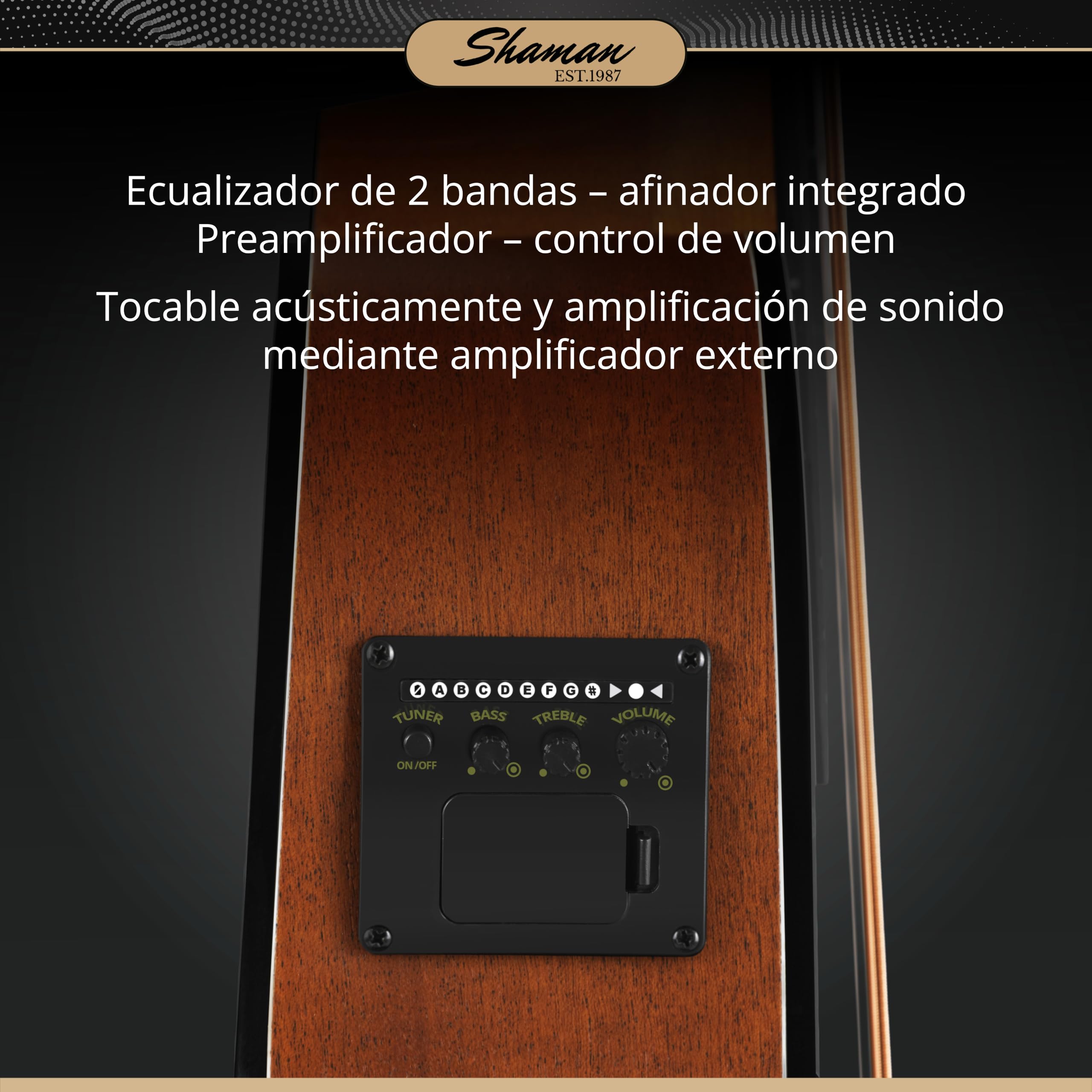 Shaman ABM4-50E-NT Bajo Acústico Natural, General, Modell: ABM4-50E-NT | Serie: AB Mini, Gewicht: 1, 74 kg, Anzahl Saiten: 4, Orientierung: Rechtshänder, Cuerpo, Forma del cuerpo: AB Mini, Mástil