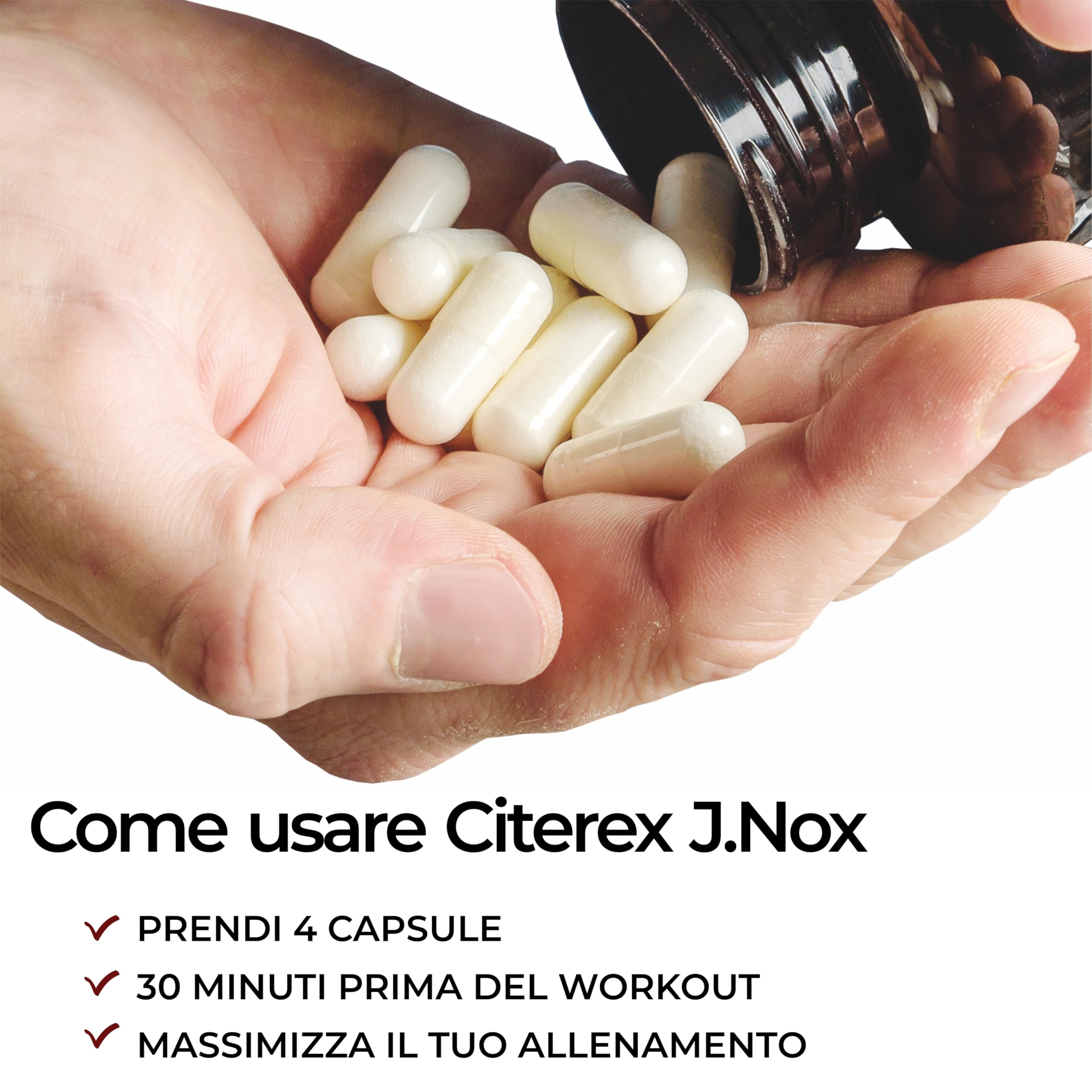 Citerex Integratore Uomo Pre Workout Senza Caffeina | 100 Capsule con Citrullina Malato, Arginina, Lisina, Zinco, Vitamina B6 e Niacina | Intra Post Workout | Supporto Massa Muscolare e Testosterone
