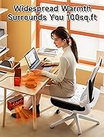 Vista 6 de Small Space Heater with Realistic Flame Effect,600W Portable Mini Electric Desk Heater for Indoor Use,Fast Heating for Office,Bedroom,Study Room