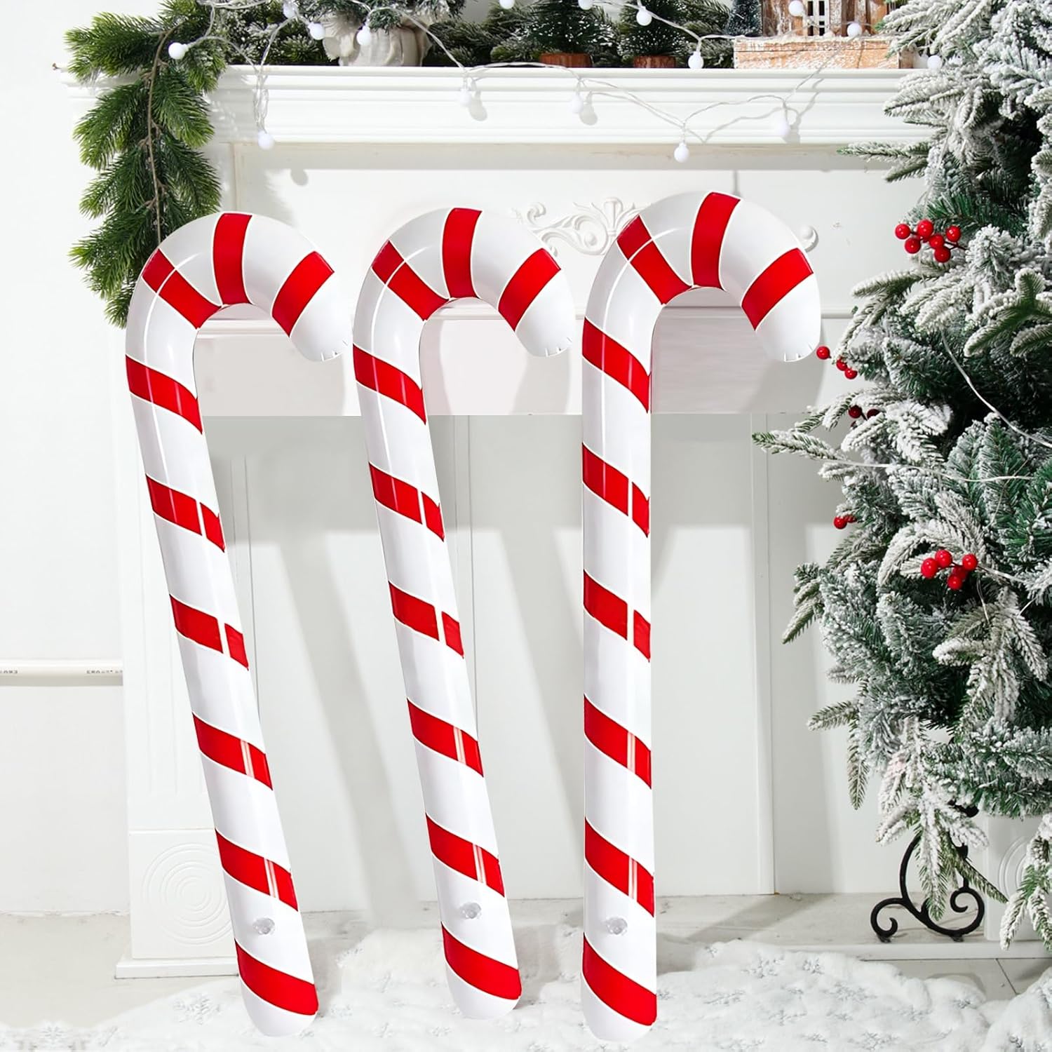 3pcs 35 Inch Inflatable Christmas Candy Cane for Christmas Decorations, Outdoor Holiday Decorations by QIFU 3pcs 35 Inch Inflatable Christmas Candy Cane for Christmas Decorations, Outdoor Holiday Decorations by QIFU