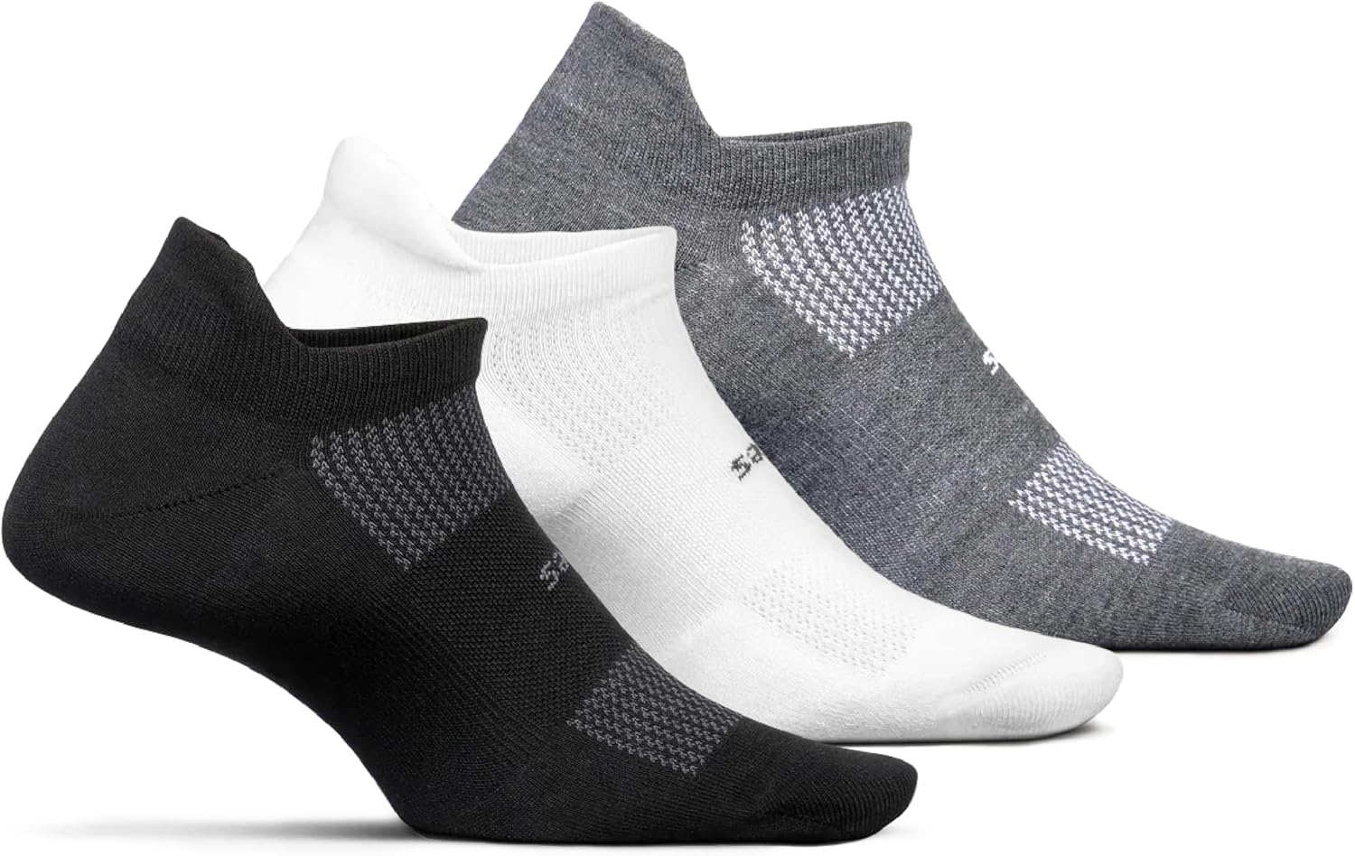 Feetures High Performance Ultra Light No Show Tab Ankle Socks - Sport Sock with Targeted Compression - (3 Pair)
