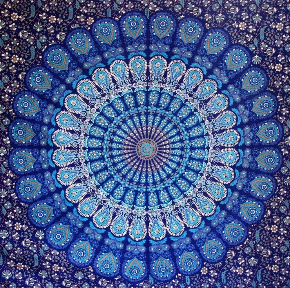 Vayu Handmade, Mandala Double Duvet Cover, Bohemian Duvet Cover, Mandala Bedding Double, Twin Queen or King Size with Pillowcases (Double/ Queen Size) by The Kairos