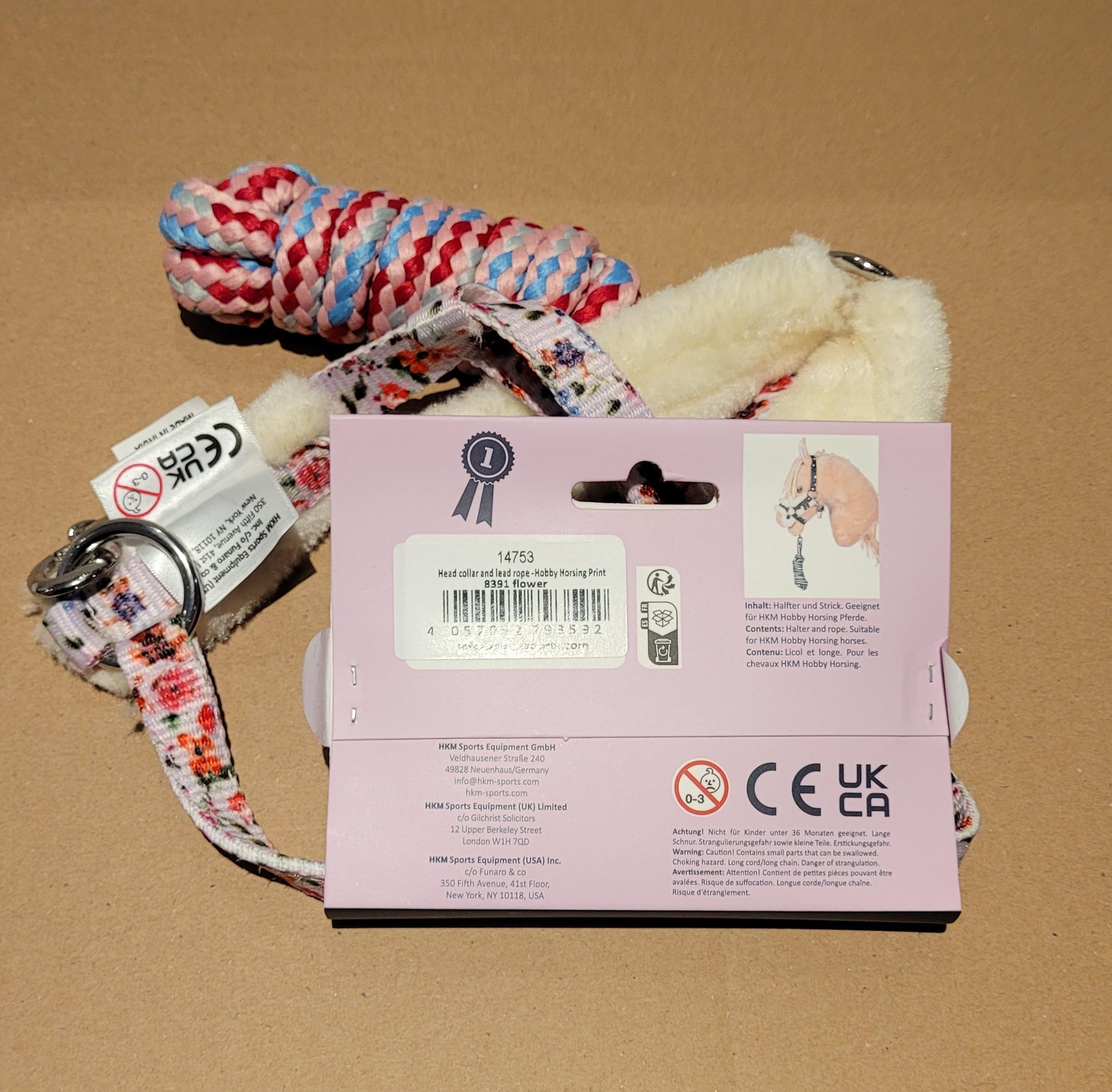 HKM HC Hobby Horse Clara Halfter & Strick Flower – Steckenpferd Set für Kinder – Pferde-Spielzeug mit Zubehör – Modell 13750-9500 & 14753-8391