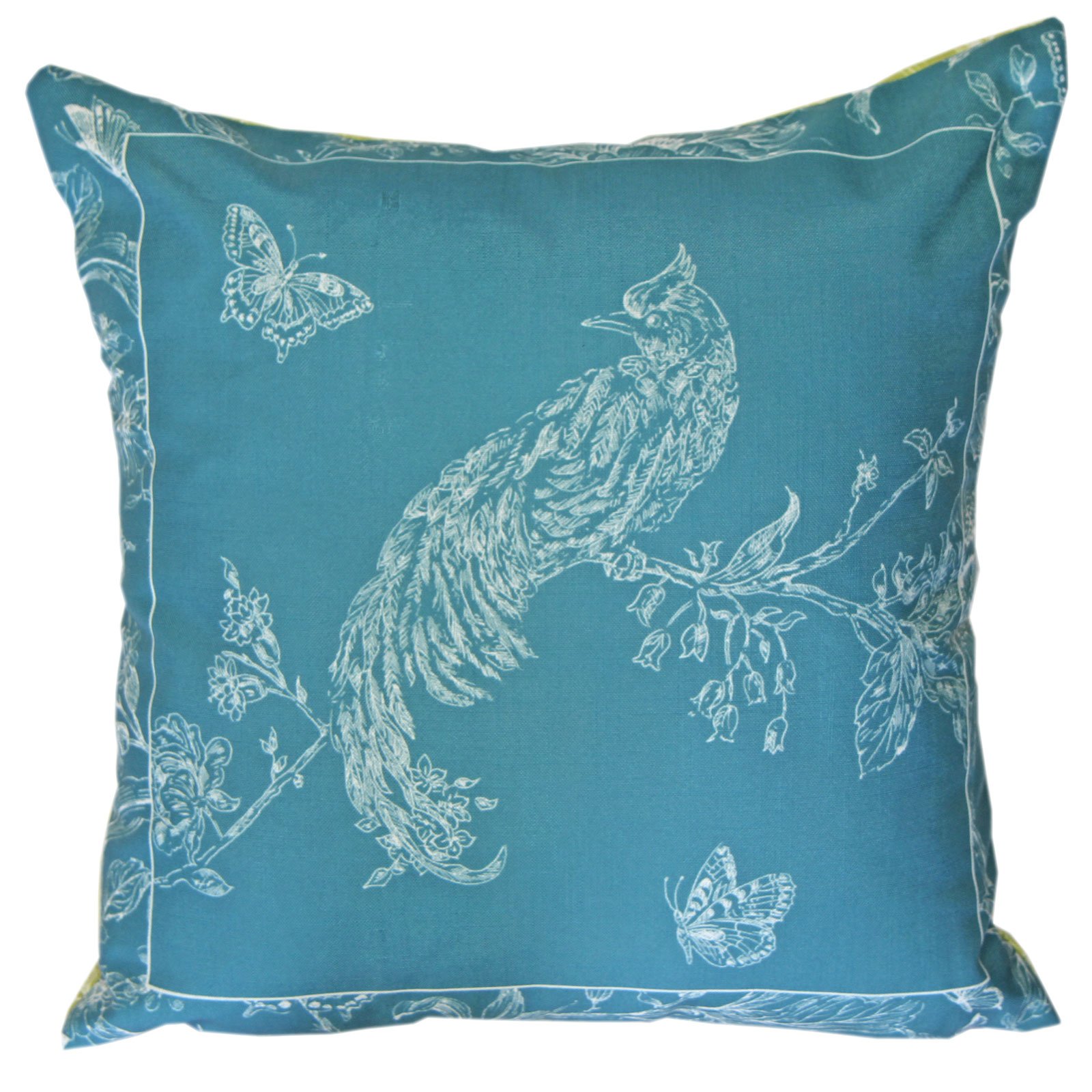 Just Contempo Bird Square Cushion, Green, 17x17 inches